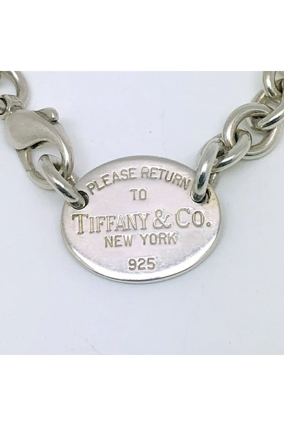 Pre-Owned TIFFANY & Co. Return to Tiffany Necklace Choker PRTT Chain Sterling Silver 925...