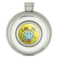 thumbnail image 1 of LOL JK Smiley Face Tongue Just Kidding Laugh Out Loud Officially Licensed Round Stainless Steel 5oz Hip Drink Flask, 1 of 3