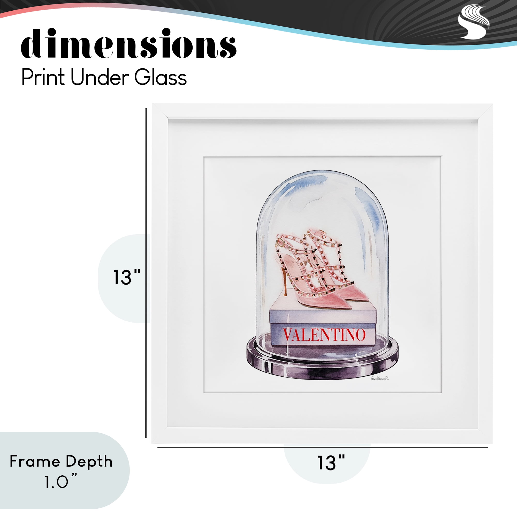 Stupell Industries Pink Heels in Bell Jar White Framed Print Under Glass, design by Amanda Greenwood