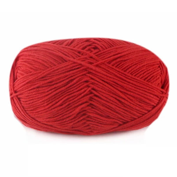Yuarrent Hilo de ganchillo, hilo de tejer multicolor, artesanías para ropa de bebé, juego de madejas de hilos flexibles, artes de 4 capas para Artesanía 31 rojo coral