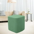 thumbnail image 3 of Polyester Square Storage Stool Ottoman Covers Footstool Slipcover Green, 3 of 7