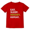thumbnail image 1 of Tstars Boys Unisex Hockey Shirt - Kids Hockey Gifts - Eat Sleep Hockey Repeat - Youth Ice Hockey T Shirt - Presents for Hockey Lovers Players Fans - 100% Cotton - Machine Washable, 1 of 5