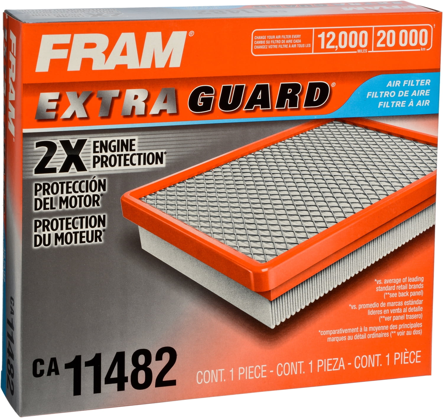 FRAM Extra Guard Air Filter, CA11482 for Select Ford and Lincoln Vehicles Fits select: 2013-2020 FORD FUSION, 2013-2018 FORD C-MAX