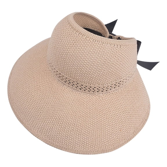 TRUBKH sunshade hats for women Travel Straw Cap with Band Packable Straw Fedora Panama Hat Adjustable Mesh Hat Beach Fishing Hat Beach Cap Beach Gardening UV Protection floppy hat Beige One Size
