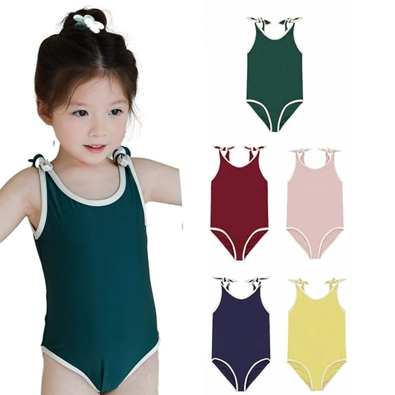 ‌LYMAYTER Baby Girls Toddler Sleeveless Swimwear Infant Beach Bikini One-Piece Summer‌ one-piece swimsuit