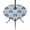 Navy, White, Denim, variant on Round Outdoor Tablecloth with Umbrella Hole and Zipper, Tropical Palm Trees Tablecloth with Elastic Waterproof, Summer Coastal Navy Blue Vintage Patio Table Covers for 36" - 44" Picnic Pool Tables