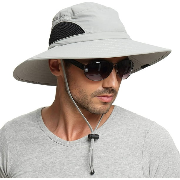12cm Brim Waterproof Buckets Hat For Men Summer UV Protection Sun Hat  Outdoor Hiking Fishing Cap