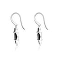thumbnail image 3 of Black Onyx Flower Drop Earrings in 925 Sterling Silver with Rhodium Plating Fishhook 16 mm by Lavari Jewelers, 3 of 3