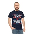 thumbnail image 5 of Legends Were Born in 1957 Patriotic Birthday Unisex Graphic Tee Shirt, Sizes S-5XL, 5 of 12