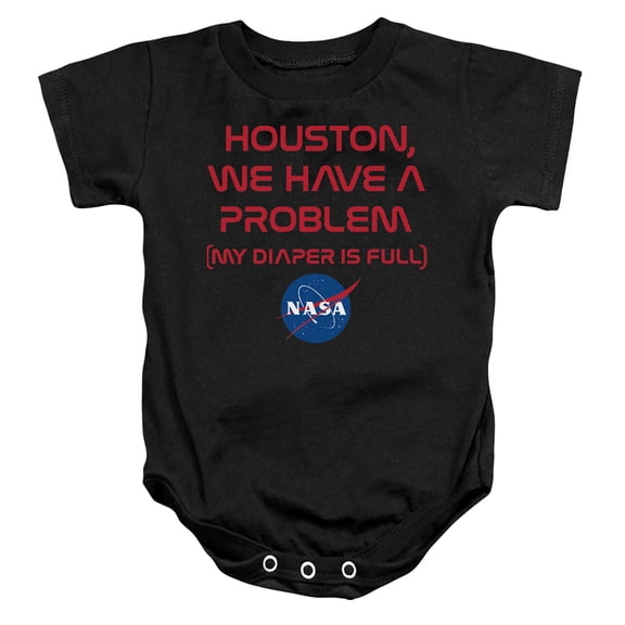 Nasa Problematic Diaper Infant Baby Romper T-Shirt Black