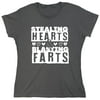 Stealing Hearts Sarcastic Humor Novelty Funny Women's Casual Tees