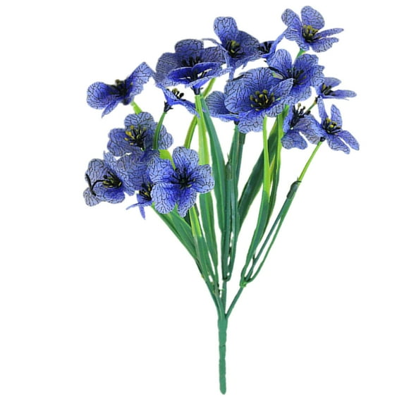 UV Resistant Artificial Pink Violet Flowers Faux Plastic Spring Greenery Plants for Outdoor Planters Patio Garden Porch Home Decor