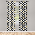 thumbnail image 5 of Ambesonne Polka Dot Window Curtains, Grungy and Glamour Rounds, Each 28" W x 84" L, Grey Dark Mustard, 5 of 5