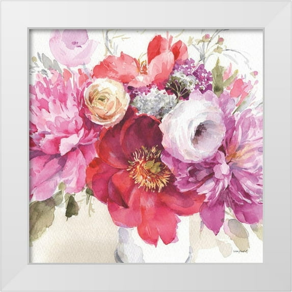 Audit, Lisa 26x26 White Modern Wood Framed Museum Art Print Titled - Obviously Pink 01B