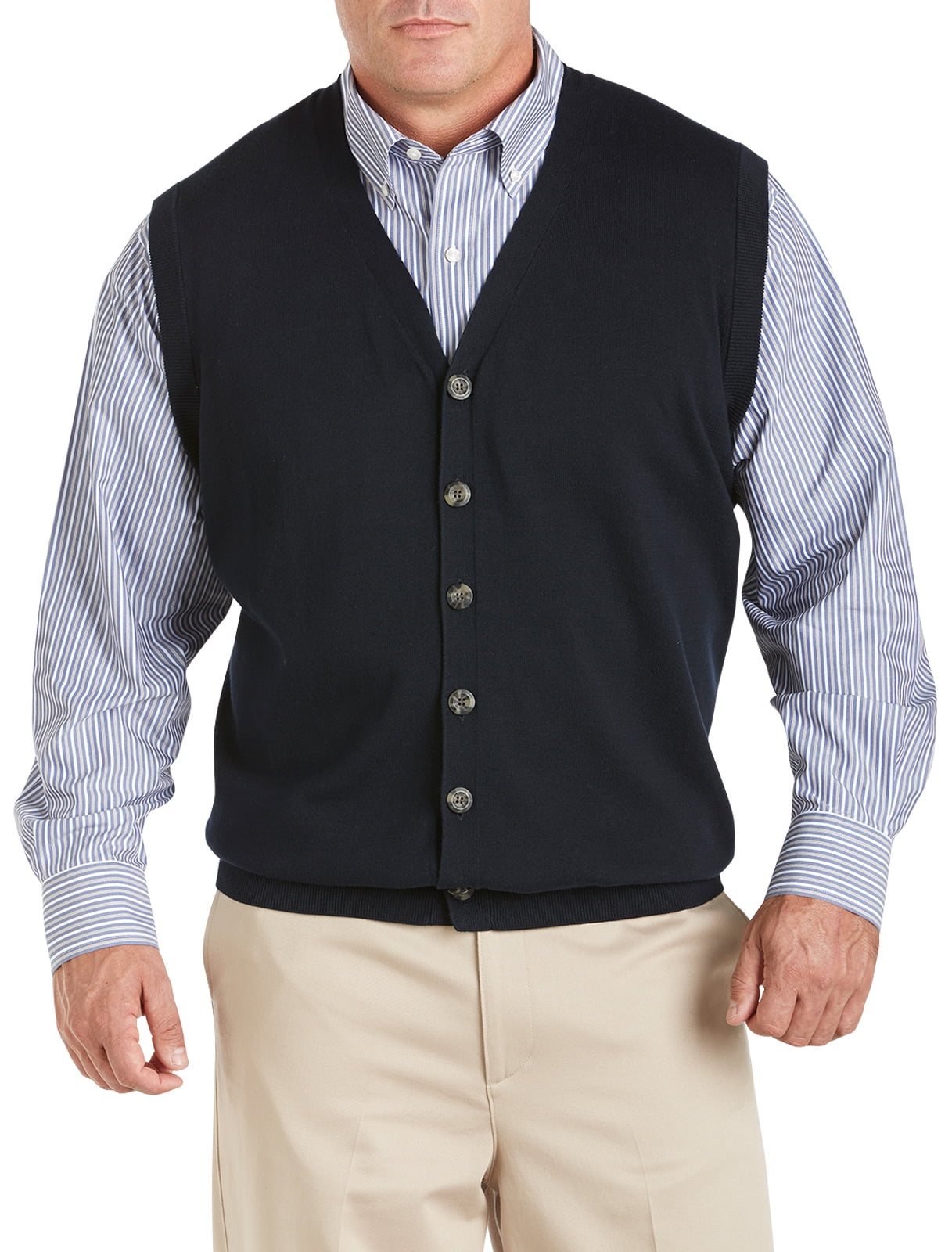 Oak Hill - Men's Big & Tall Oak Hill Button-Front Sweater Vest ...