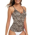 thumbnail image 4 of RELLECIGA Women's V Neckline Tankini Top Bathing Suits Ruched Swimwear, 4 of 7