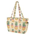 thumbnail image 2 of FORMRS Tote Bag for Women Quilted Large Capacity Travel Work Carry On Shoulder Handbag, Sunshine Pineapples, 2 of 7