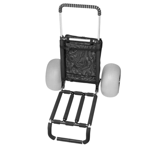 Dranite Heavy Duty Beach Dolly, 12" Balloon Wheels & 165LB Capacity for Sand, Folding Cart