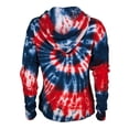 thumbnail image 2 of Tie Dye Womens 1/4 Zip Hoodie Red White Blue LG, 2 of 2