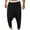 Black, variant on Men Pants Fashion Drawstring Elastic Waist Solid Color Casual Retro Nationality Length Dropped Pants Casual Pants for Men Black L