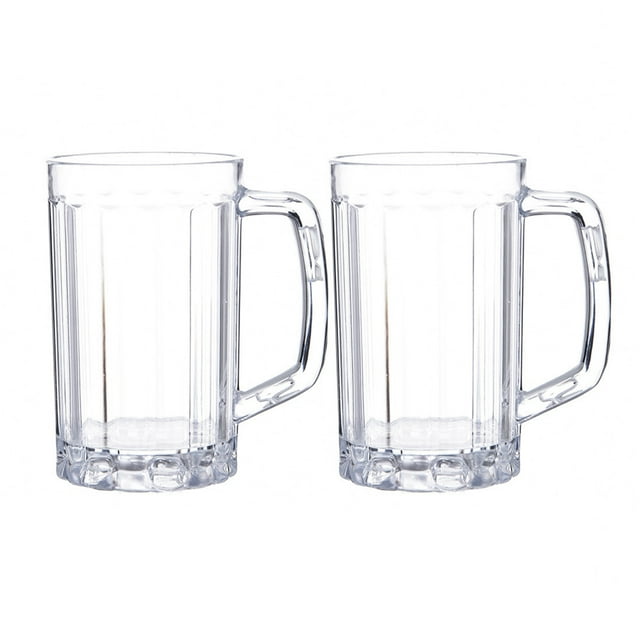 NUOLUX 2pcs 500ML Transparent Beer Mug Cup Plastic Beer Drinking Cup