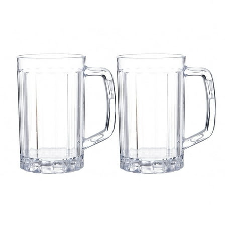 

Hemoton 2pcs 500ML Transparent Beer Mug Cup Plastic Beer Drinking Cup Juice Cup Household Water Cup