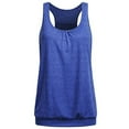 thumbnail image 2 of TRUBKH Tank Top for Women Workout Tops for Women Racerback Tank Tops for Women Spaghetti Strap Tank Top Sleeveless Round Neck Wrinkled Racerback Workout Tank Top Blouse Bralettes for Women Blue 2xl, 2 of 3
