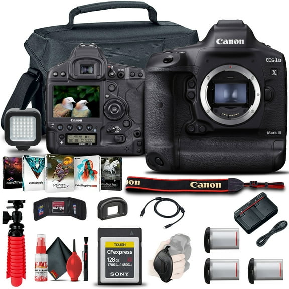 Canon EOS-1D X Mark III DSLR Camera (Body Only) (3829C002)   128GB Card (International Version)