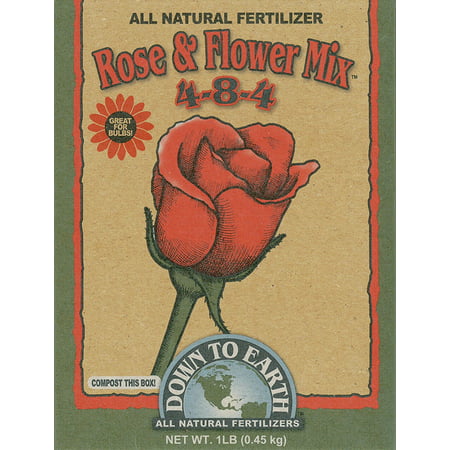 17802 4-8-4 Rose and Flower Fertilizer Mix, 1 lb, Perfect for roses, bulbs, annuals and perennials By Down to