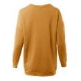 thumbnail image 3 of A2Y Women's Relaxed Fit Long Sleeve V-Neck Side Pocket Sweatshirt Ash Mustard 1XL, 3 of 6