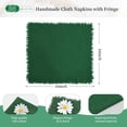 thumbnail image 3 of 36 Pack Green Cloth Napkins Cotton Linen Napkins 16 x 16 Inch Green Napkins Cloth Handmade with Fringe Soft Napkins Cloth Washable Rustic Dinner Napkins Cloth for Wedding Party Dinner Table, 3 of 7