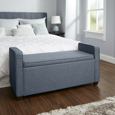Silverwood Madeline Upholstered Storage Bench In Dark Grey