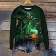 thumbnail image 4 of Unisex St. Patrick's Day Elderly Print Casual Long Sleeve T-Shirt, 4 of 5