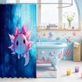 thumbnail image 3 of Manfei 3D Print Axolotl Shower Curtain 72Wx78L,Kawaii Animals Pattern Bath Curtain, 3 of 5