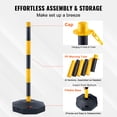 thumbnail image 2 of VEVOR Adjustable Traffic Delineator Post Cones,6 Pack, Traffic Safety Delineator Barrier with Fillable Base 8FT Chain, for Traffic Control Warning Parking Lot Construction Caution Roads, Yellow&Black, 2 of 9