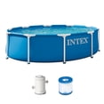 thumbnail image 1 of Intex 28201EP 10ft x 30in Metal Frame Above Ground Pool Set w/ Pump & Cartridge, 1 of 9
