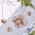 thumbnail image 3 of 1 Box 12Pcs Resin Wooden Earring Flat Round Dangle Making Kits Two Tone Walnut Wood Pendants for Necklace Bracelet DIY Jewelry Findings Milky, 3 of 6