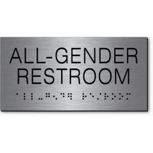 California ALL GENDER RESTROOM Text Wall Sign-Steel / Black (2 Units)