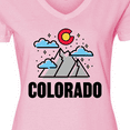 thumbnail image 4 of Inktastic Colorado Mountains and Clouds Women's V-Neck T-Shirt, 4 of 5