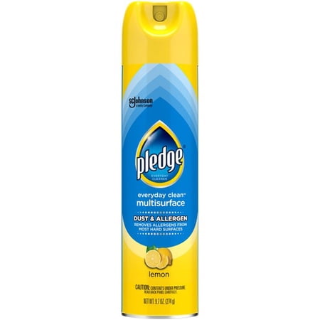 Pledge Dust Allergen Multisurface Cleaner - Aerosol - 9.7 fl oz (0.3 quart) - Lemon Scent - 12 / Case - Blue | Bundle of 10 Each