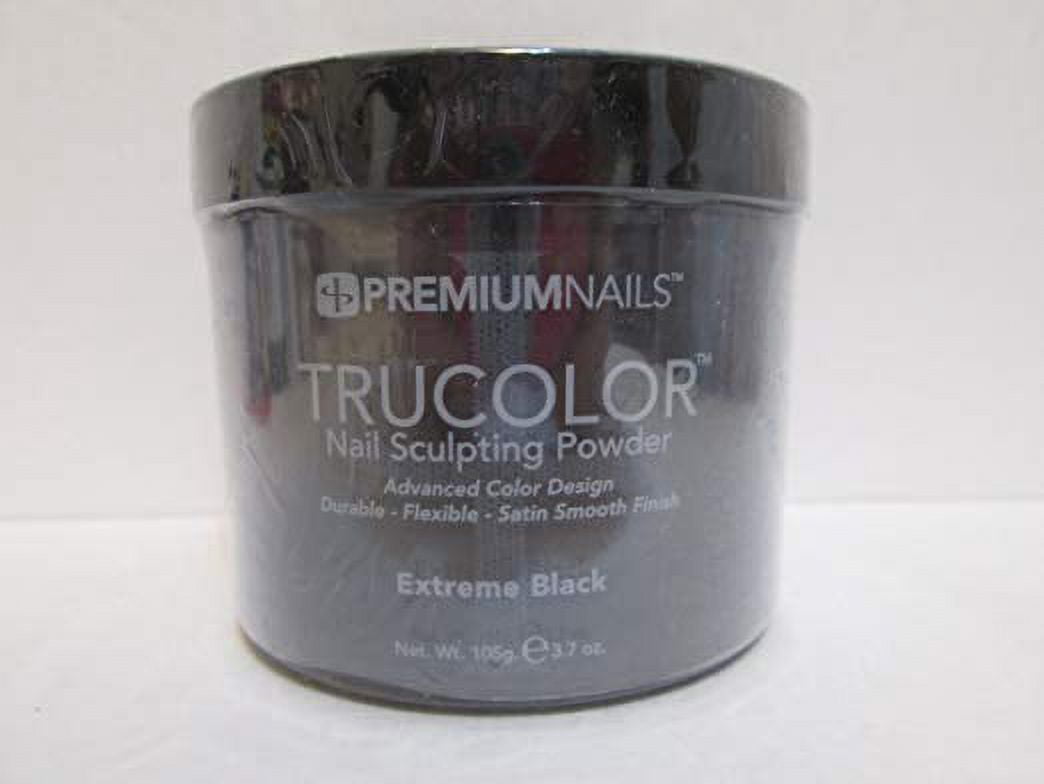 PREMIUM NAILS Trucolor Nail Sculpting Color Powder 3.7 Oz (105g) - EXTREME BLACK