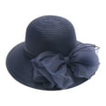 thumbnail image 2 of Tittly Visor Hats Hats for Women Women Church Cap Wide Brim Summer Sun Hat For Wedding Summer Hats Wide Brim Hats Navy One Size, 2 of 4