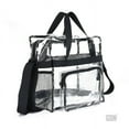 thumbnail image 3 of Clear Handbags Zipper Plastic Solid Print Tote Bag, Clear, 3 of 3