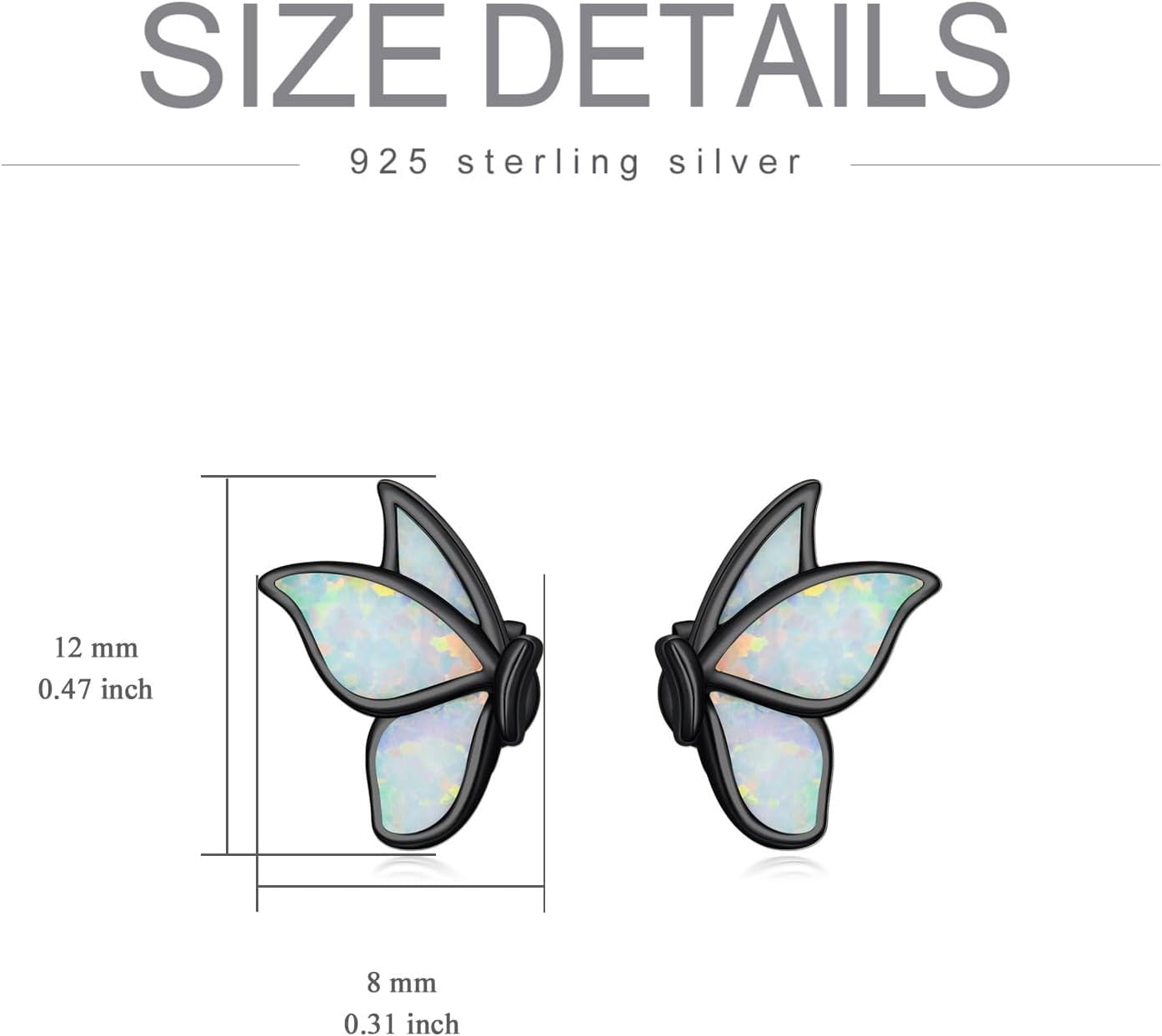 Animal Stud Earrings 925 Sterling Silver Butterfly Earrings Animal Lovers Jewelry Gifts for Women