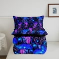 thumbnail image 4 of Jellyfish Comforter Set Queen Sea Life Bedding Blue Purple Neon Ombre Light Ocean Bubbles Bedding Comforter Sets Cartoon Glow Gradient Reversible Black Duvet Insert, 4 of 5