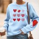 thumbnail image 2 of RKSTN Women's Valentine's Day Sweatshirts Oversized Crewneck Valentines Heart Graphic Print Hoodless Sweatshirt Womens Casual Plus Size Round Neck Loose Comfy Sweatshirt Fall Spring Clothes, 2 of 6