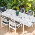 thumbnail image 2 of Ocean Nautical Table Cloths for 8 Foot Rectangle Tables, Rustic Anchors Fish Oars Lighthouses Patio Waterproof Elastic Fitted Tablecloths, Washable Rectangular Table Cover for Camping, 2 of 8