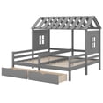 thumbnail image 5 of Kidkapers Grey Twin Montessori House Bed: Double Shared Bed with Storage Drawers, Perfect for Boy and Girl Shared Rooms, 5 of 5
