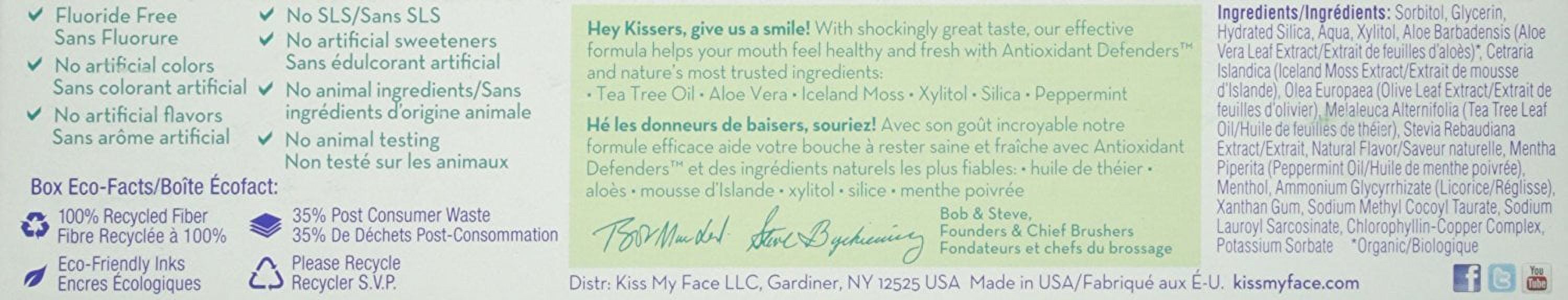 Kiss My Face Gel Teeth Whitening Fluoride Free Toothpaste, 4.5 Ounce, 3 Count
