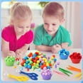thumbnail image 5 of sixwipe Fine Motor Skills Toys for Early Sensory Education Color Sorting Matching Counting Training, Includes 12 Sorting Bowls, Assorted Tweezers, and 120 Colorful Plush Balls, 5 of 7